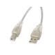 Lanberg CA-USBA-12CC-0018-TR cable USB 1,8 m 2.0 USB B Transparente - ca-usba-12cc-0018-tr